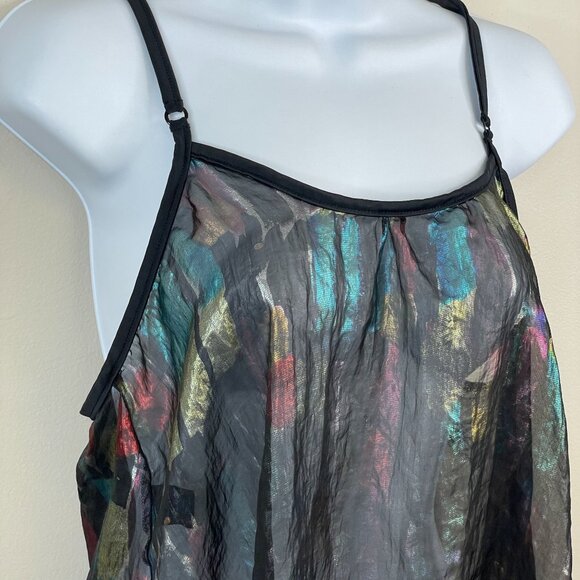 Y2K Whimsigoth Fairy Tank Top Medium Sheer Iridescent Rave Cami Going Out - Picture 4 of 13